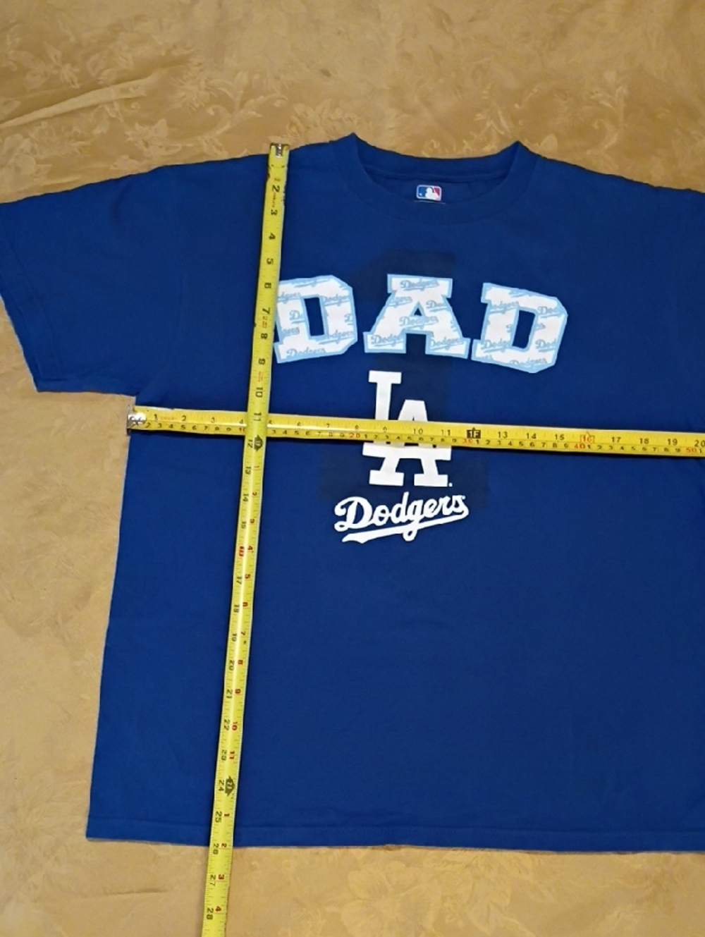 MLB Los Angeles Dodgers 'DAD' Graphic Tee - Blue Men's Size M